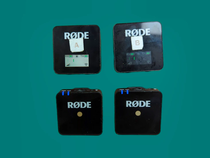 2 x rode wireless go with 2 adapters to xlr