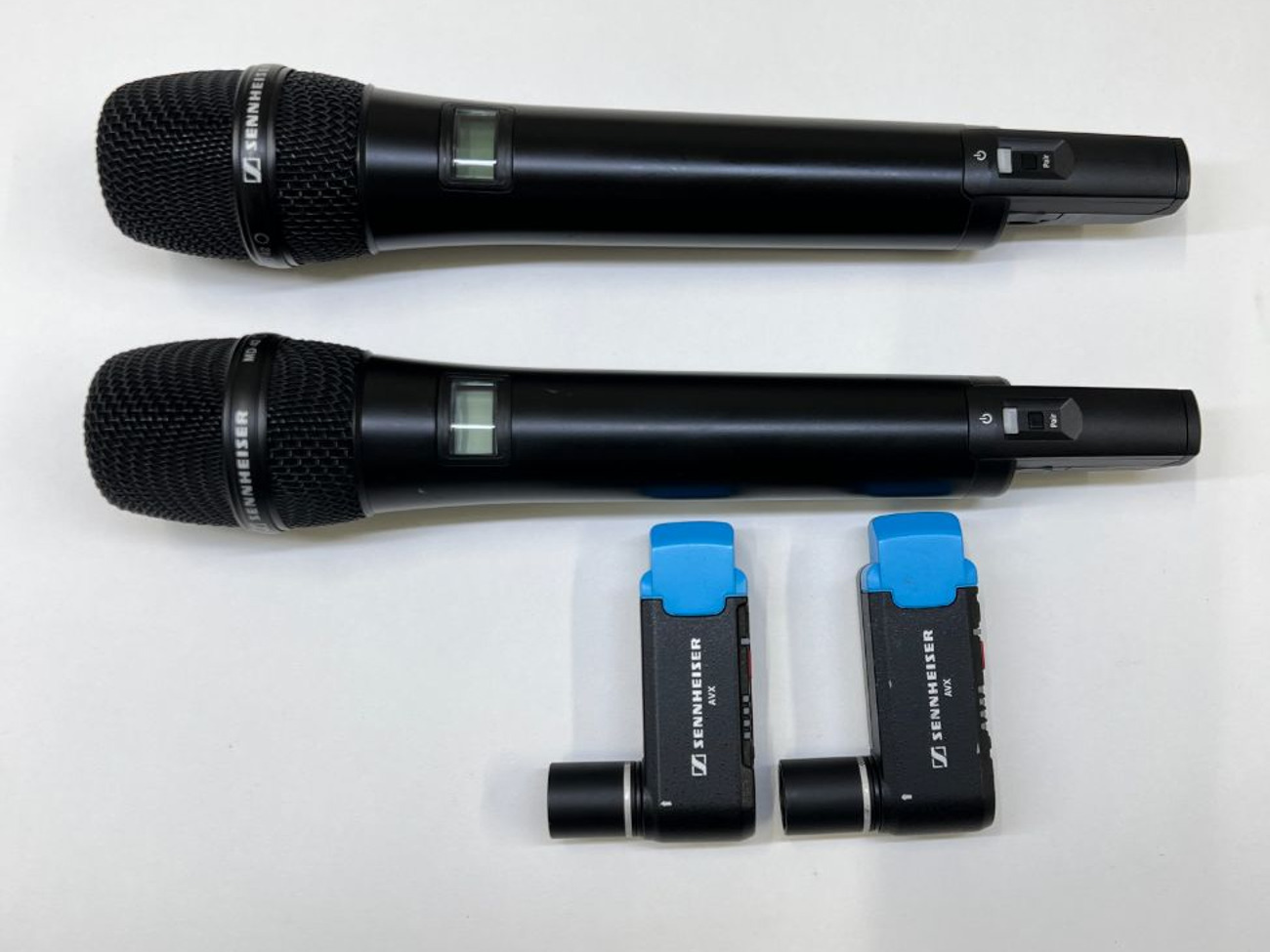 2x sennheiser wireless handheld microphone pair avx 835 mic pa stage event talks