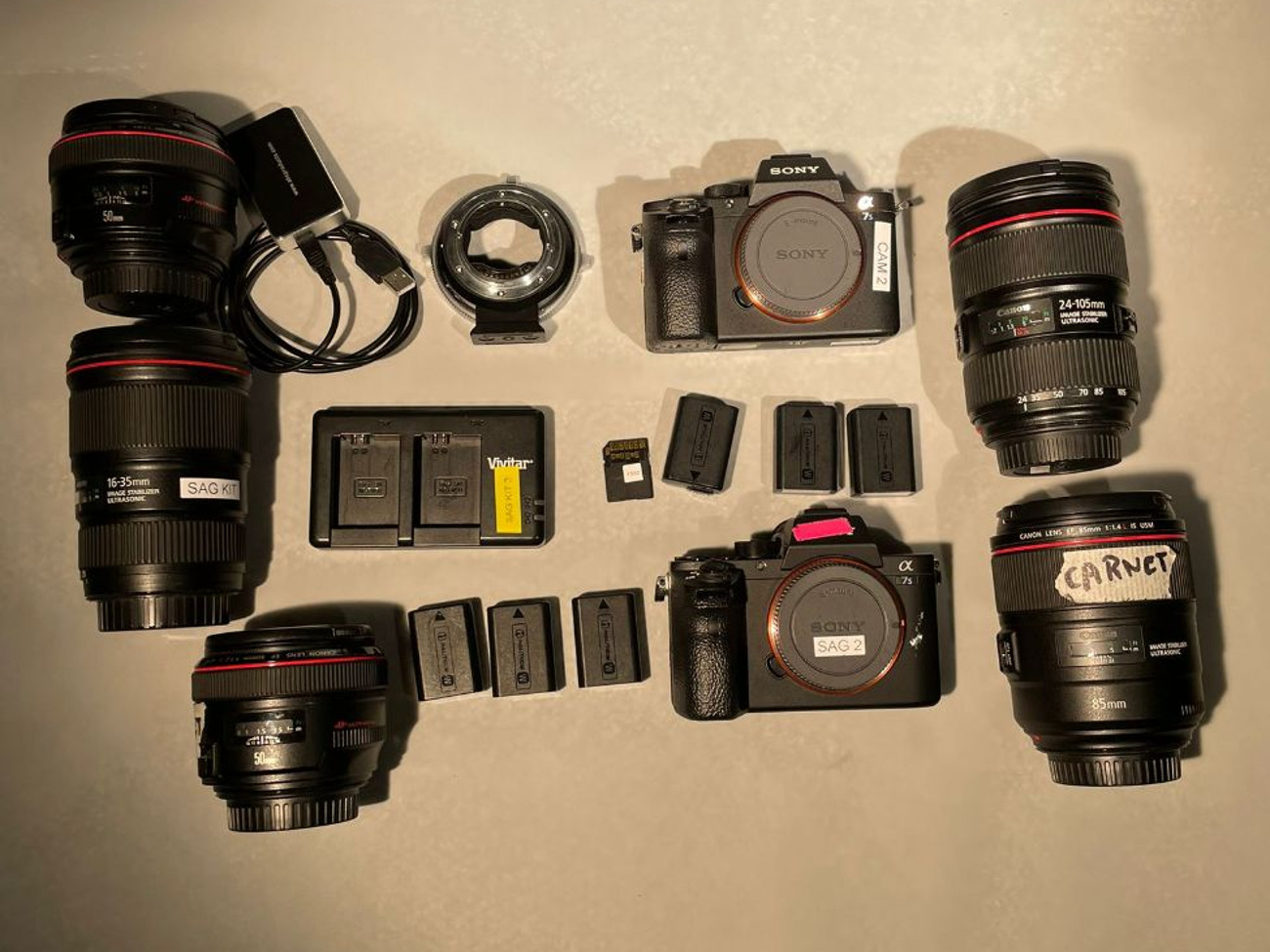 2 x sony a7s mark ii dual camera kit - with lenses