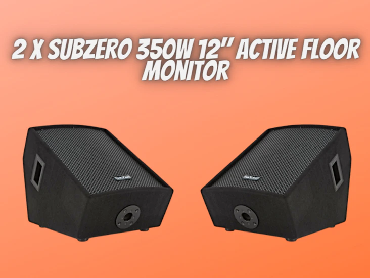 2x subzero 350w 12" active floor monitor