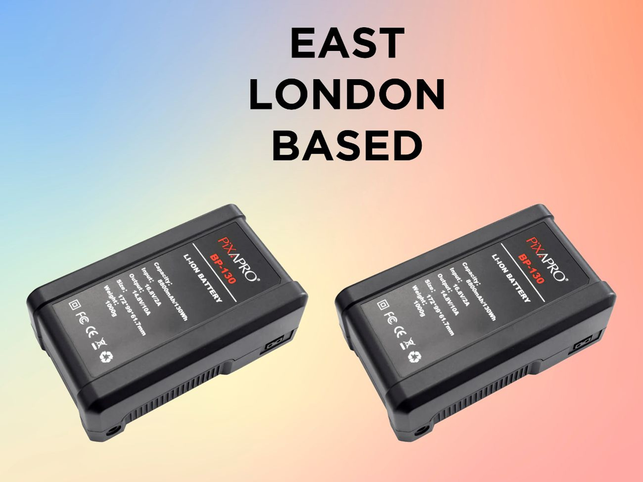 2 x v lock batteries. model bp-130. capacity 8800mah/130wh