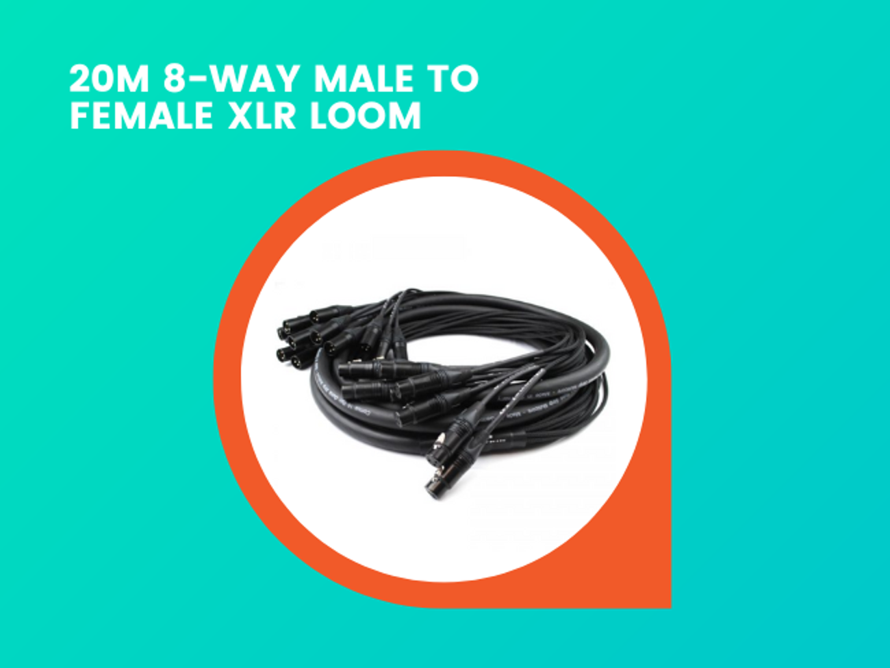 20m 8-way male to female xlr loom