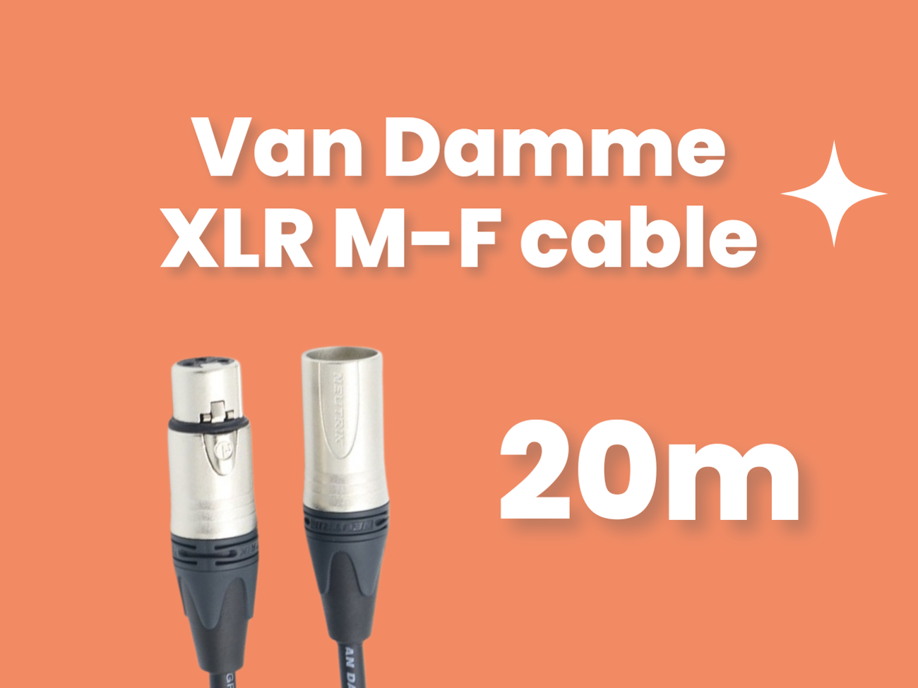 20m van damme xlr microphone cable with neutrik connectors