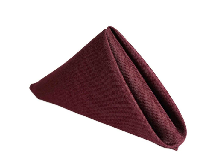 20"x20" burgundy polyester napkin