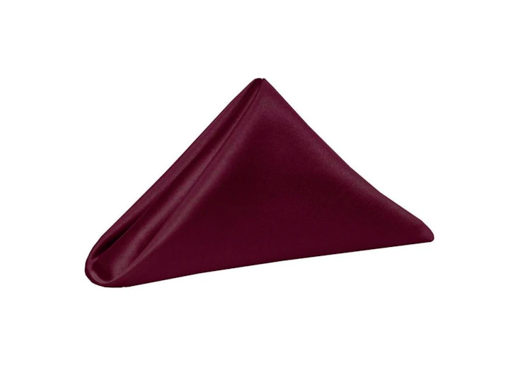 20"x20" maroon satin napkin