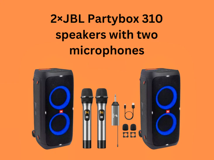 2×jbl partybox 310 speakers with two microphones (+£20 0ff*) (london)