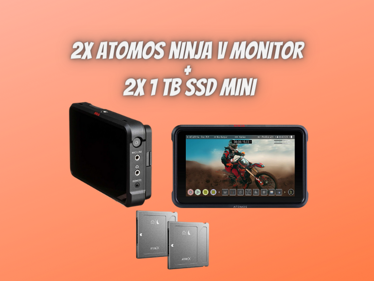 2x  atomos ninja v monitors recorder 4k hdmi -2x  1 tb ssd