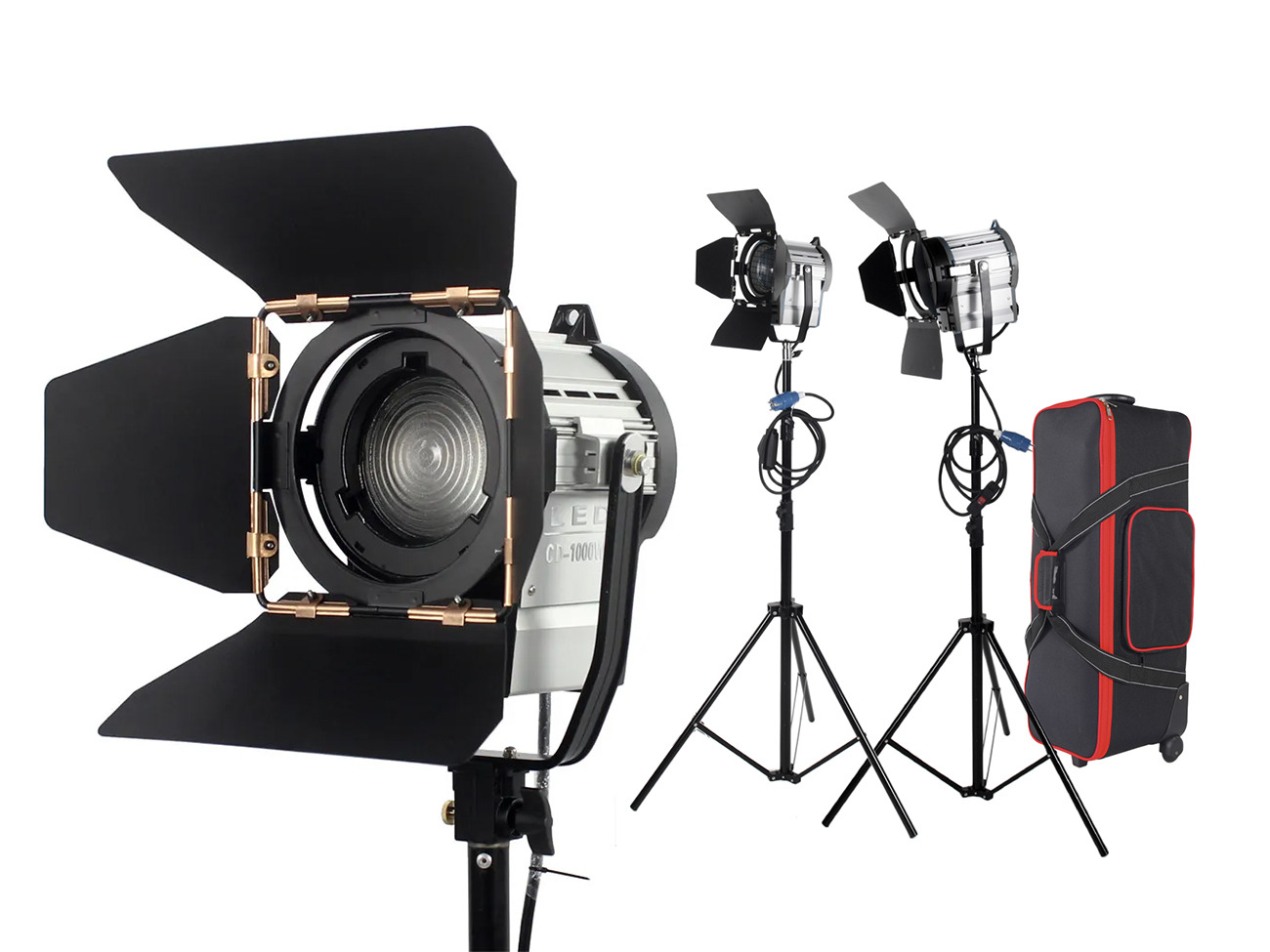 2x 100w led fresnel light dimmable led spotlight 3200k / 5600k 