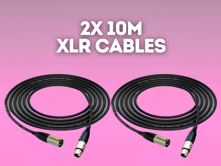 2x 10m xlr to xlr cables