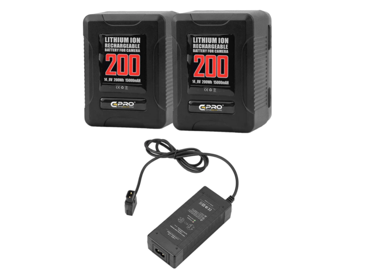 2x 200wh vlok batteries with d-tap charger