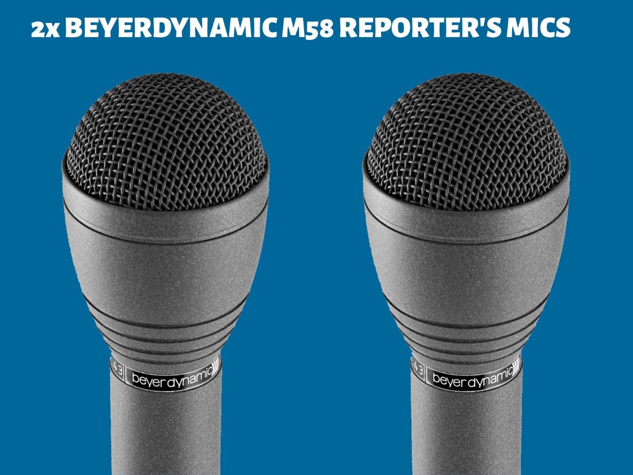 2x beyerdynamic m58 eng reporter's microphones