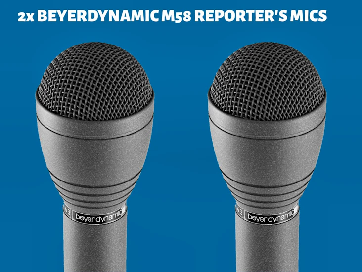2x beyerdynamic m58 eng reporter's microphones