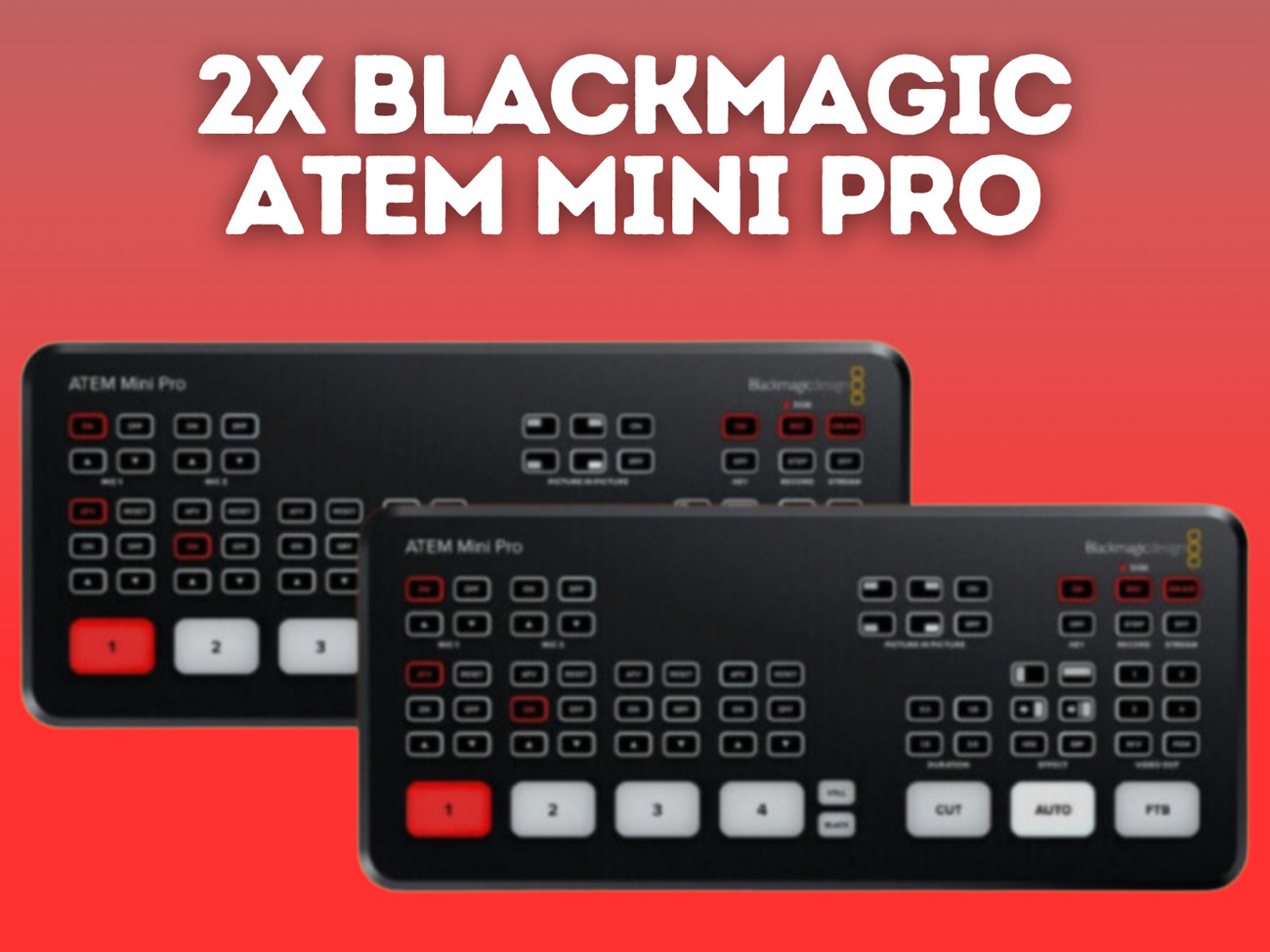 2x blackmagic atem mini pro - video mixer