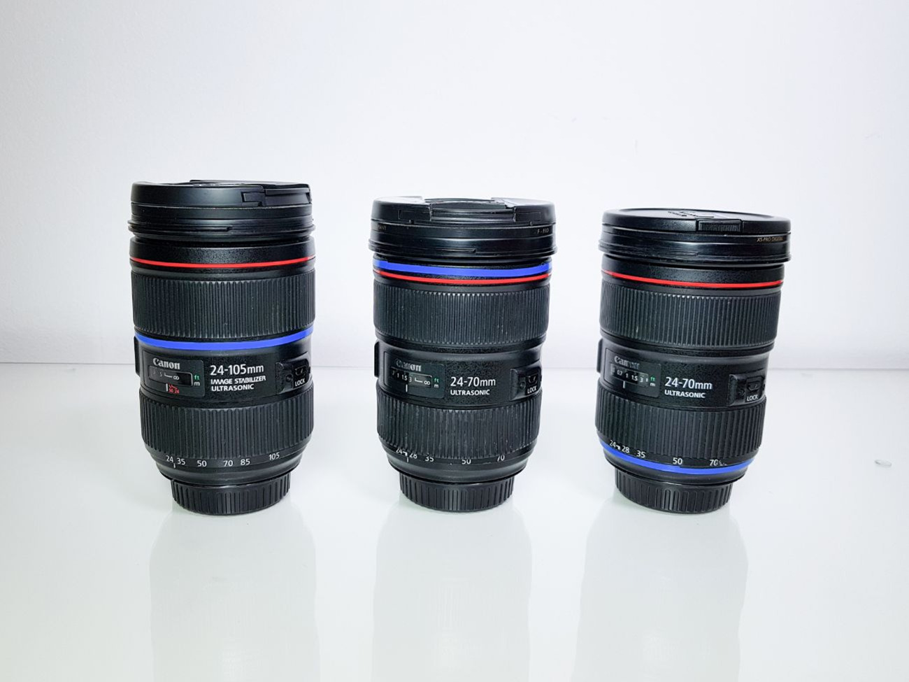 2 x canon 24-70 mm f2.8l ii + 1x canon 24-105  f/4l is ii