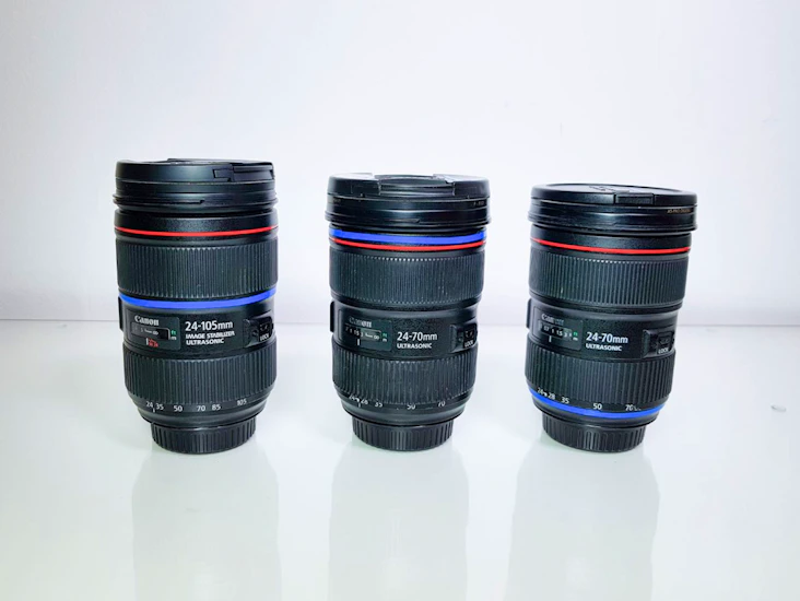 2 x canon 24-70 mm f2.8l ii + 1x canon 24-105 f/4l is ii