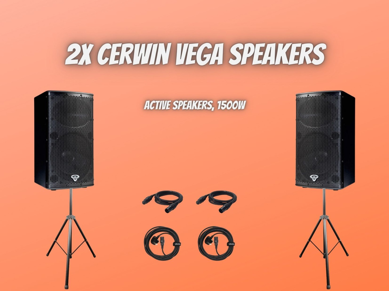 2x cerwin vega active speakers p1500x , 1500w