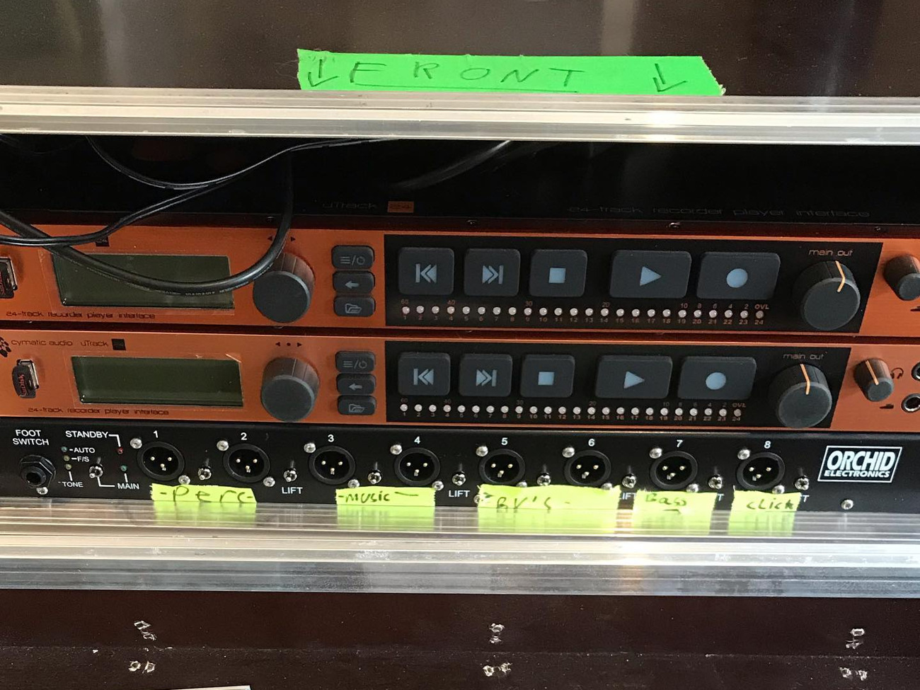 2x cymatic utrack24 + orchid switching di playback rig