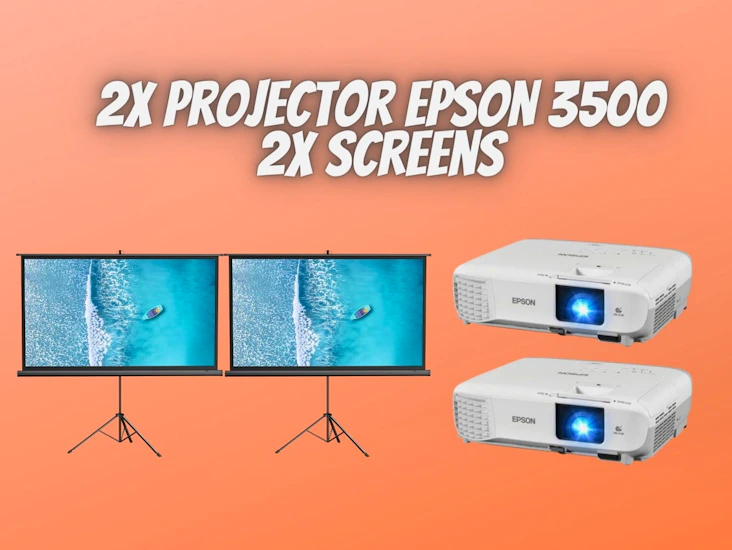 2x epson 3500 lumens projector + 2x screen
