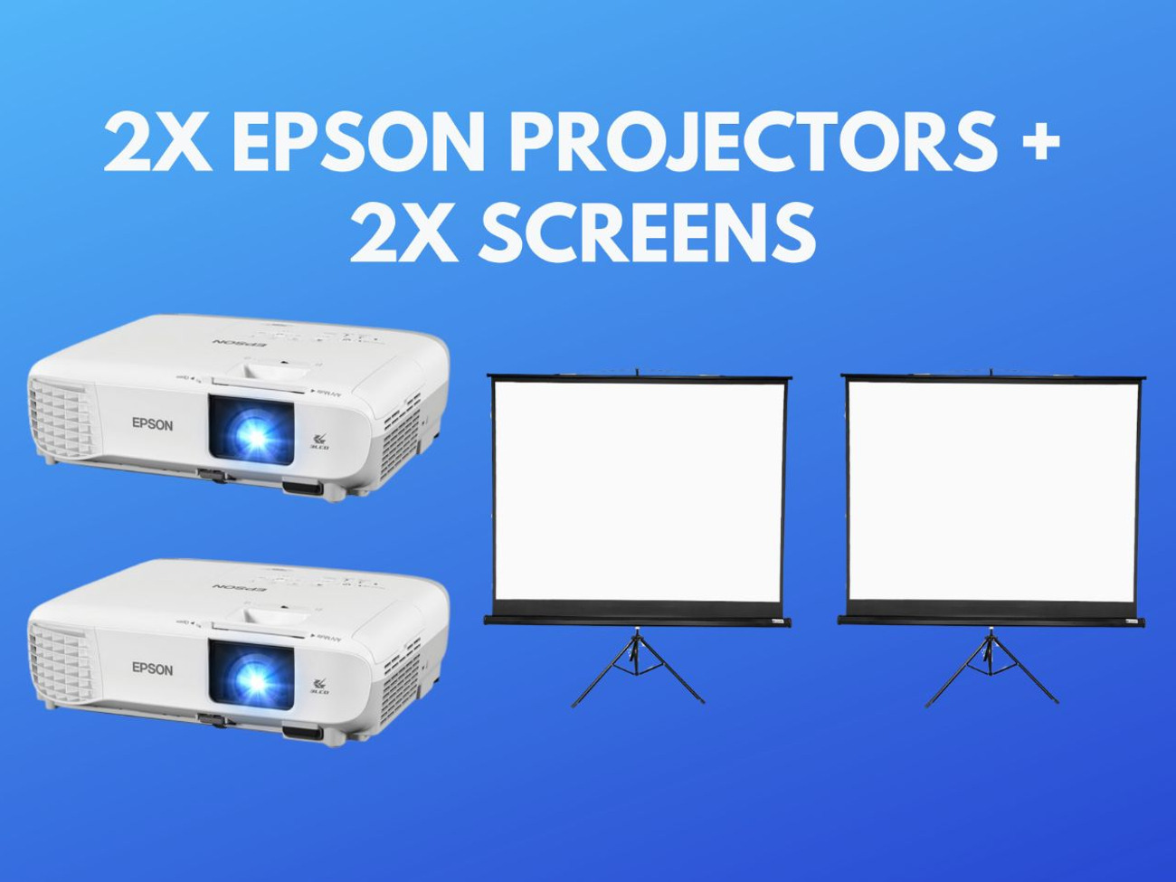 2x epson 3500 lumens projector + 2x screen