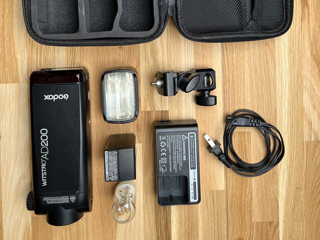 2x godox 1 ad200 and 1 ad300 with 2 light stand manfrotto and bowens mounts