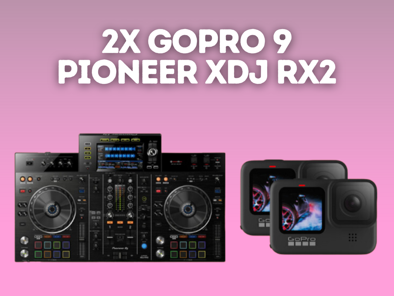 2x gopro 9 + tripod + pioneer xdj rx2 + headphones