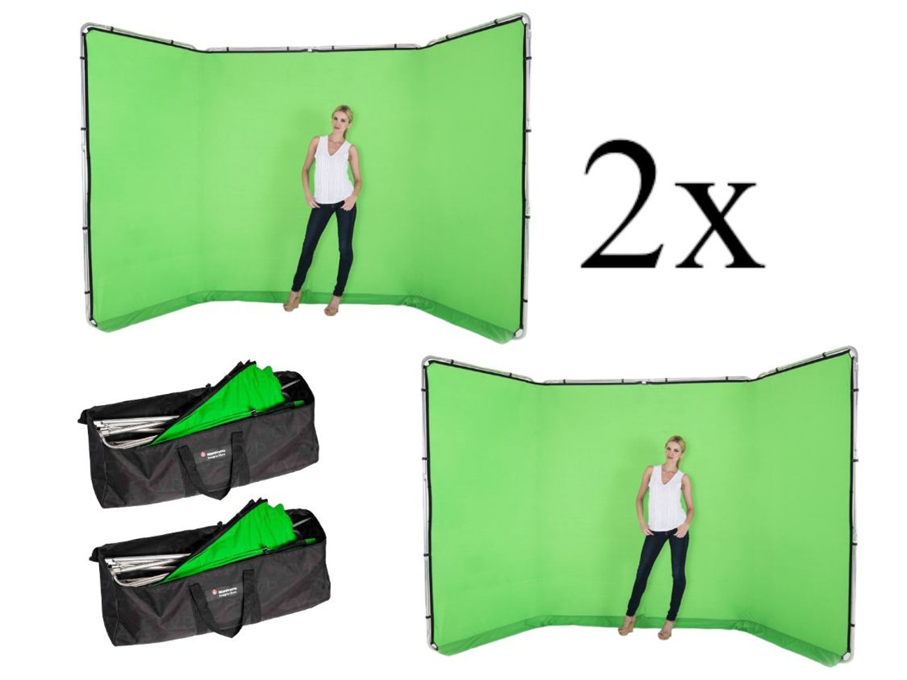 2x green screen 4m chromakey backdrop camera studio fx