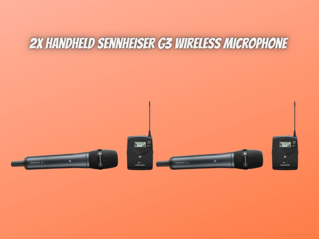 2x handheld sennheiser g3 wireless microphone mic lapel