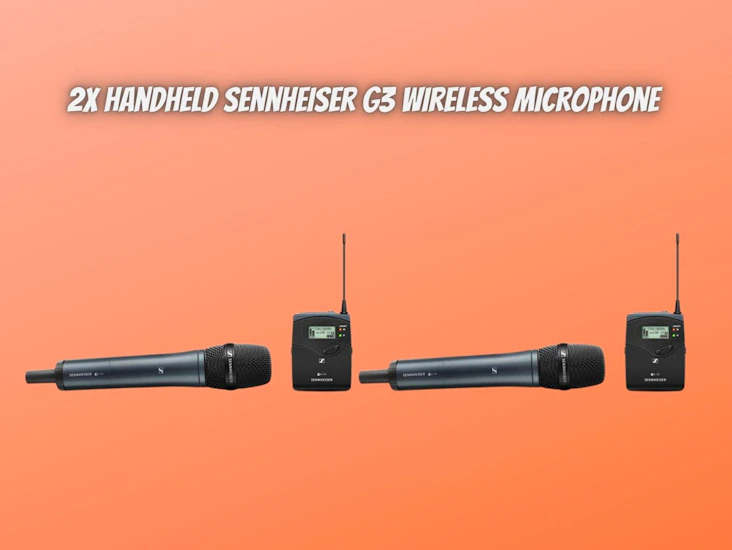 2x handheld sennheiser g3 wireless microphone mic lapel