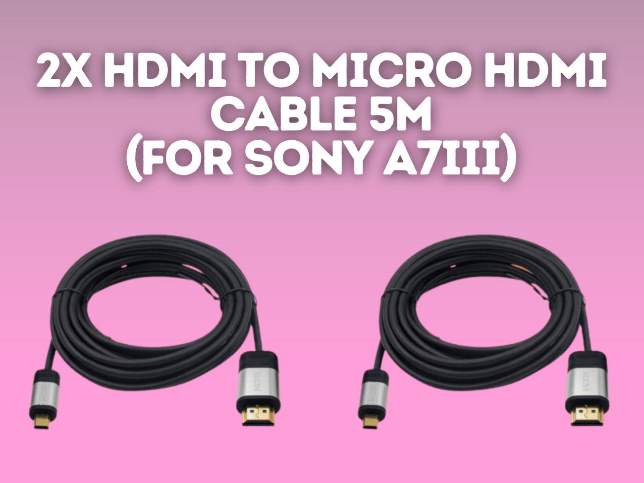 2x hdmi to micro hdmi cable 5m for sony a7iii