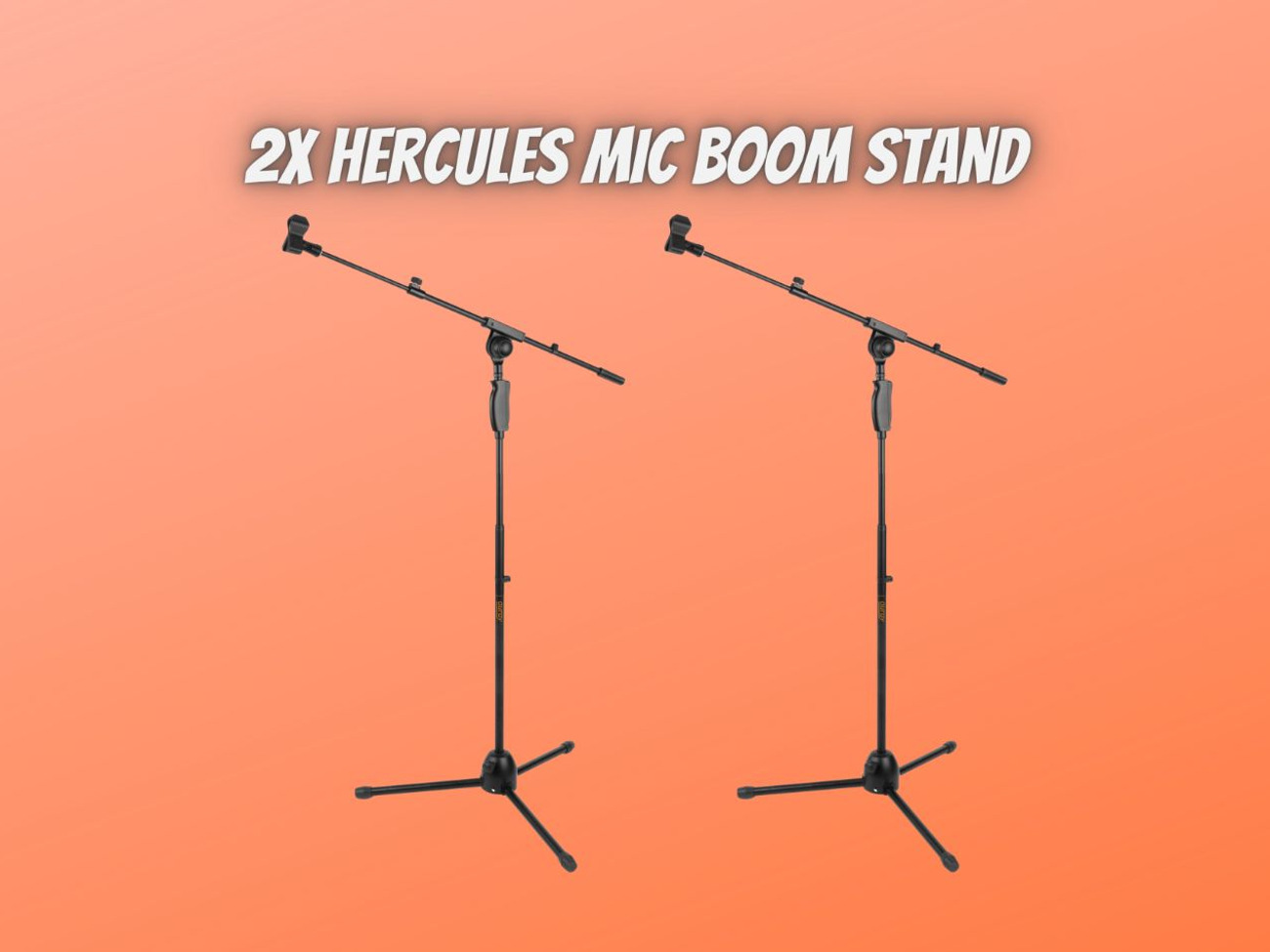 2x hercules ms631b microphone boom stand