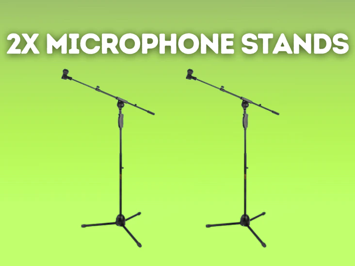 2x hercules ms631b microphone boom stand