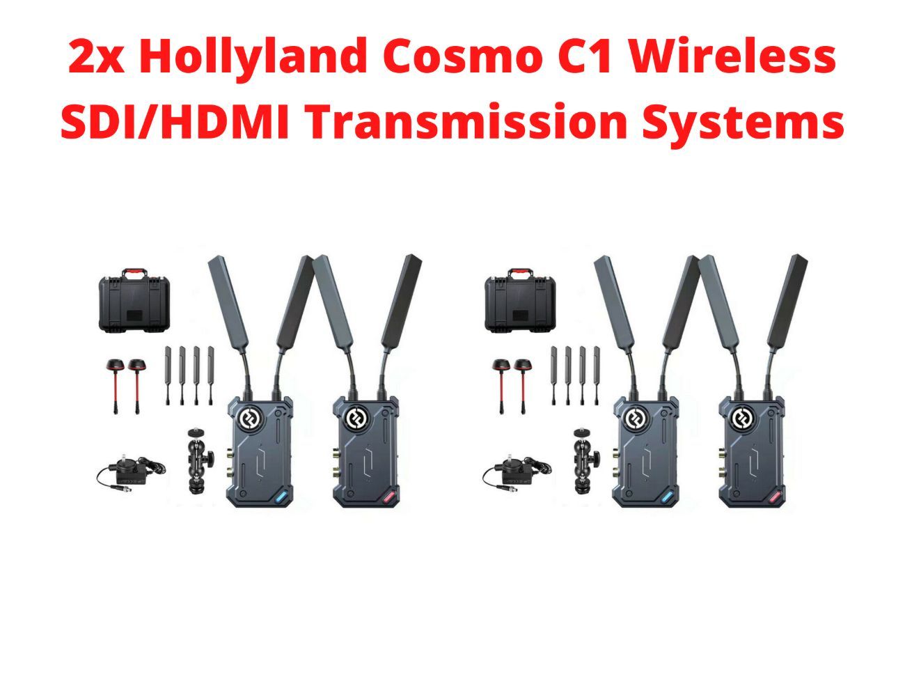2x hollyland cosmo c1 wireless sdi/hdmi transmission systems