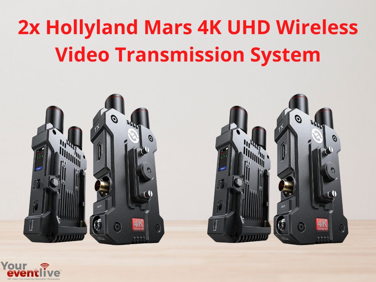 2x hollyland mars 4k uhd wireless video system (2tx + 2rx)