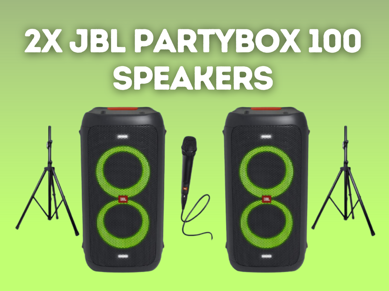 2x jbl partybox 100 party boombox speaker portable battery