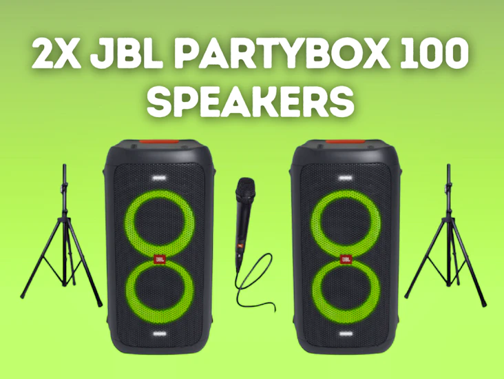 2x jbl partybox 100 party boombox speaker portable battery