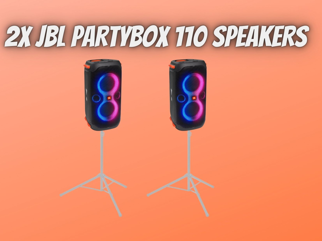 2x jbl partybox 110 bluetooth battery portable speakers