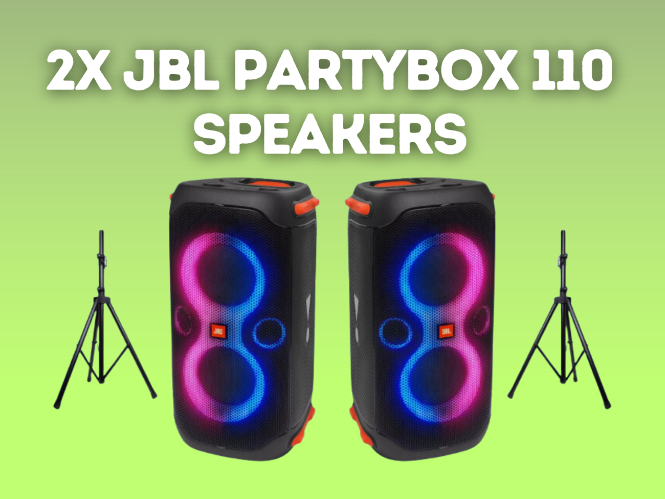 2x jbl partybox 110 bluetooth battery speakers portable, jbl 110