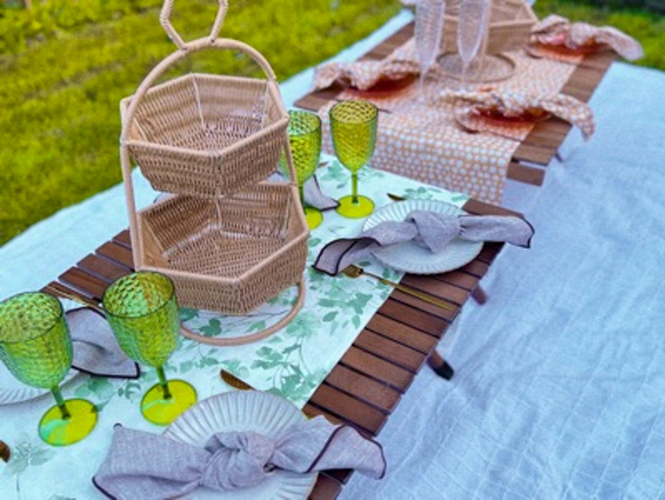 2x luxury compact picnic table (seats 8)