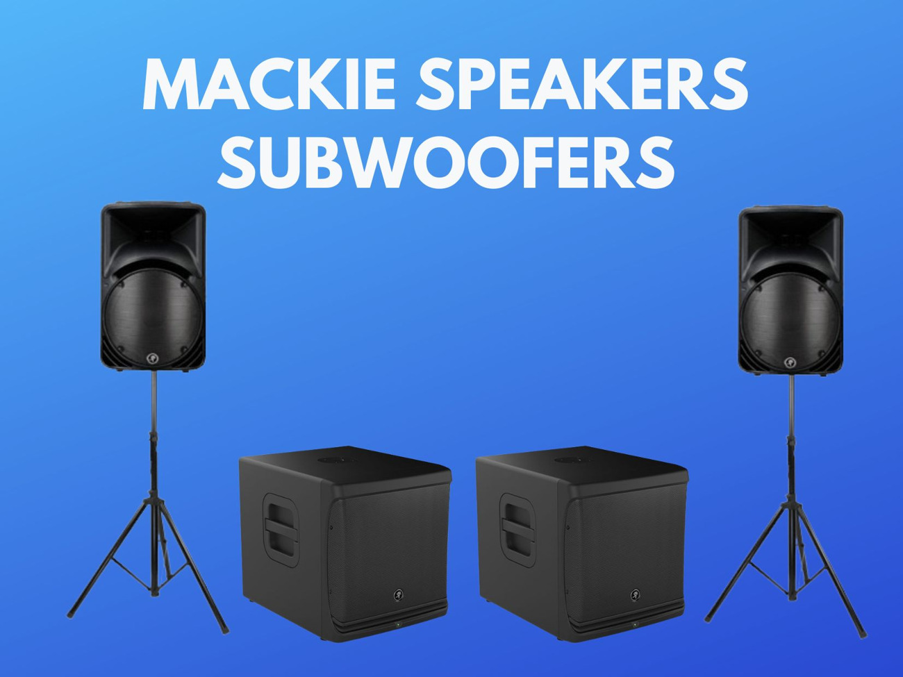 2x mackie speaker + 2x subwoofers pa system