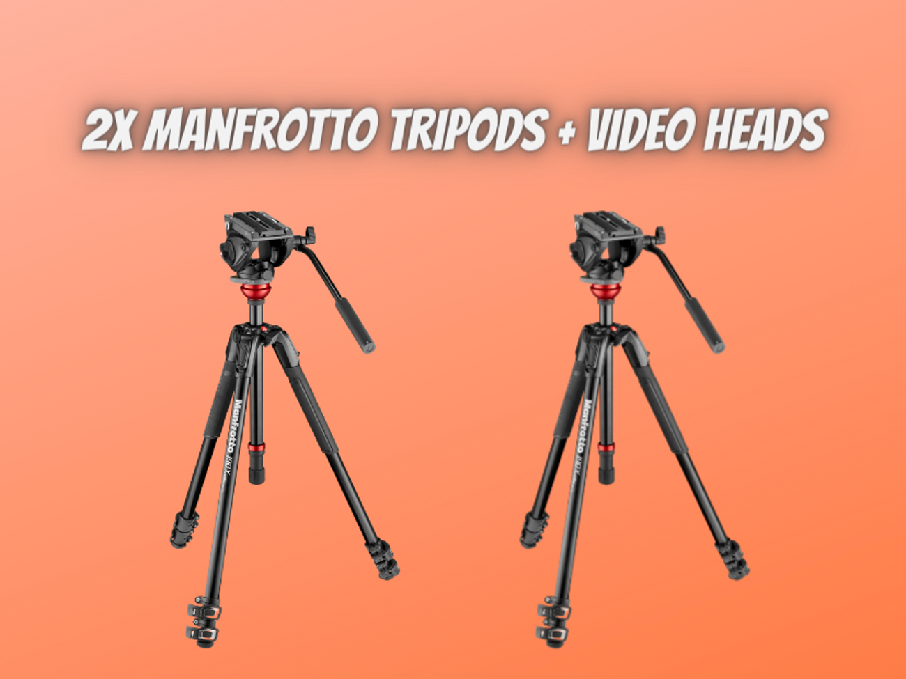 2x manfrotto tripod + 2x video head- 190xpro mvh500ah