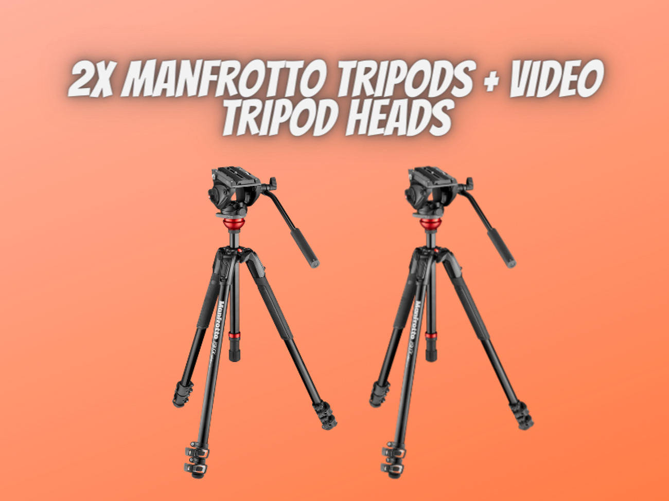 2x manfrotto tripod 190xprob + 2x video tripod head 701hdv