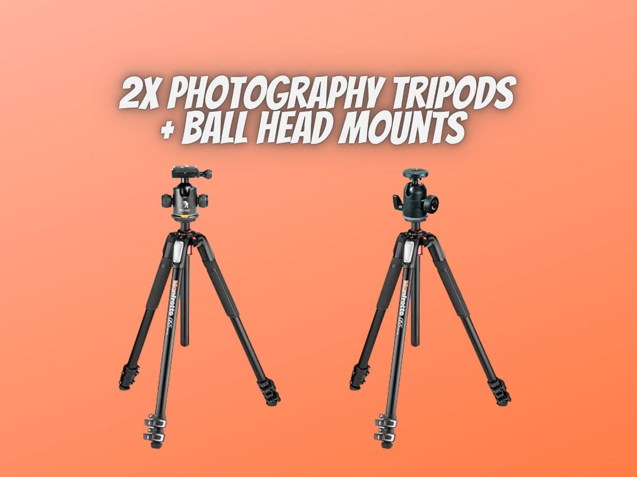 2x manfrotto tripods with ball head