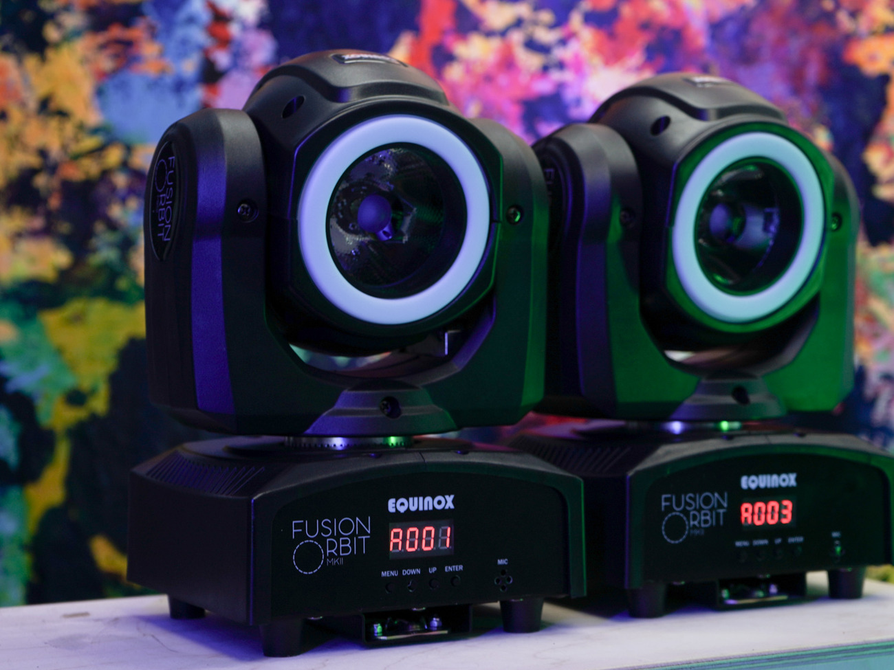 2x moving head fusion one's. dmx lights