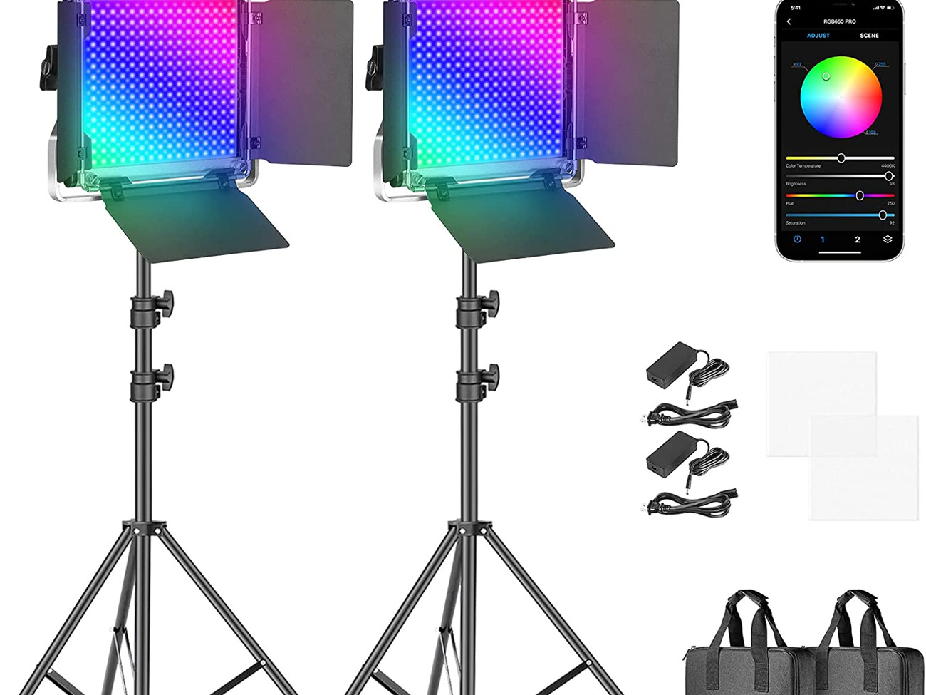 2x neewer rgb660 pro panel