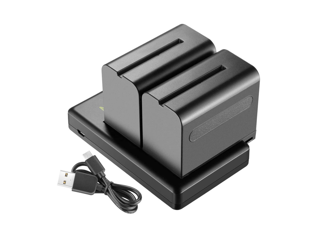 2x np-f970, f960, np-f930 batteries with dual charger