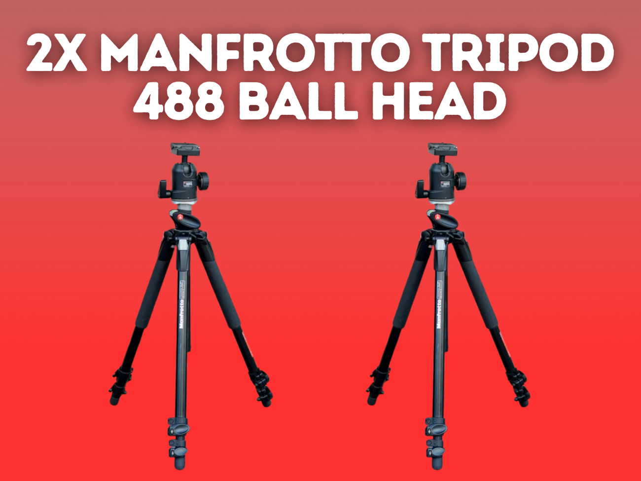 2x photography tripod - 2x manfrotto, 488 midi ball head