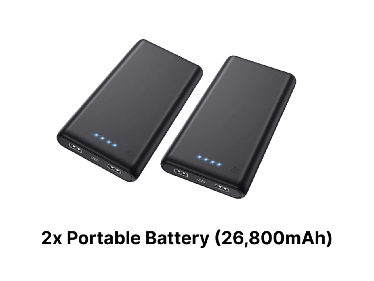 2x portable battery (26,800mah)