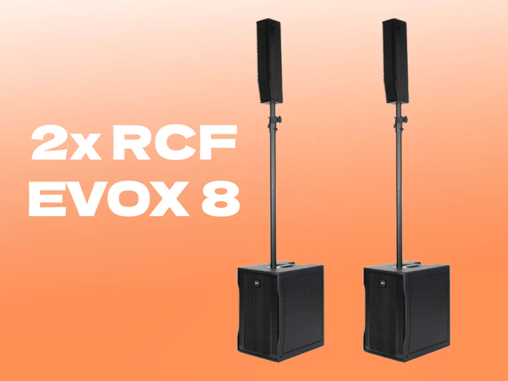 2x rcf evox 8 speakers