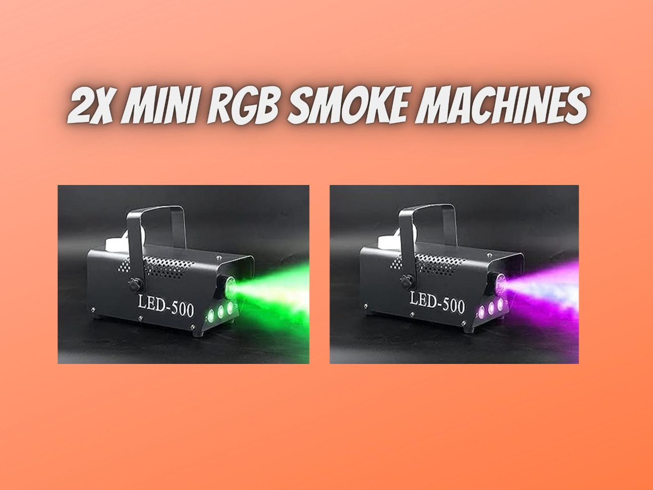 2x rgb fog smoke machines - changeable colours