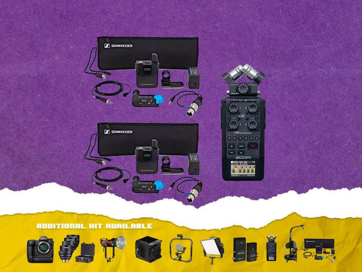 2x sennheiser avx mic / zoom h6 recorder - interview kit